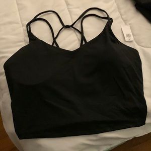 Womens light support power press strappy sports bra